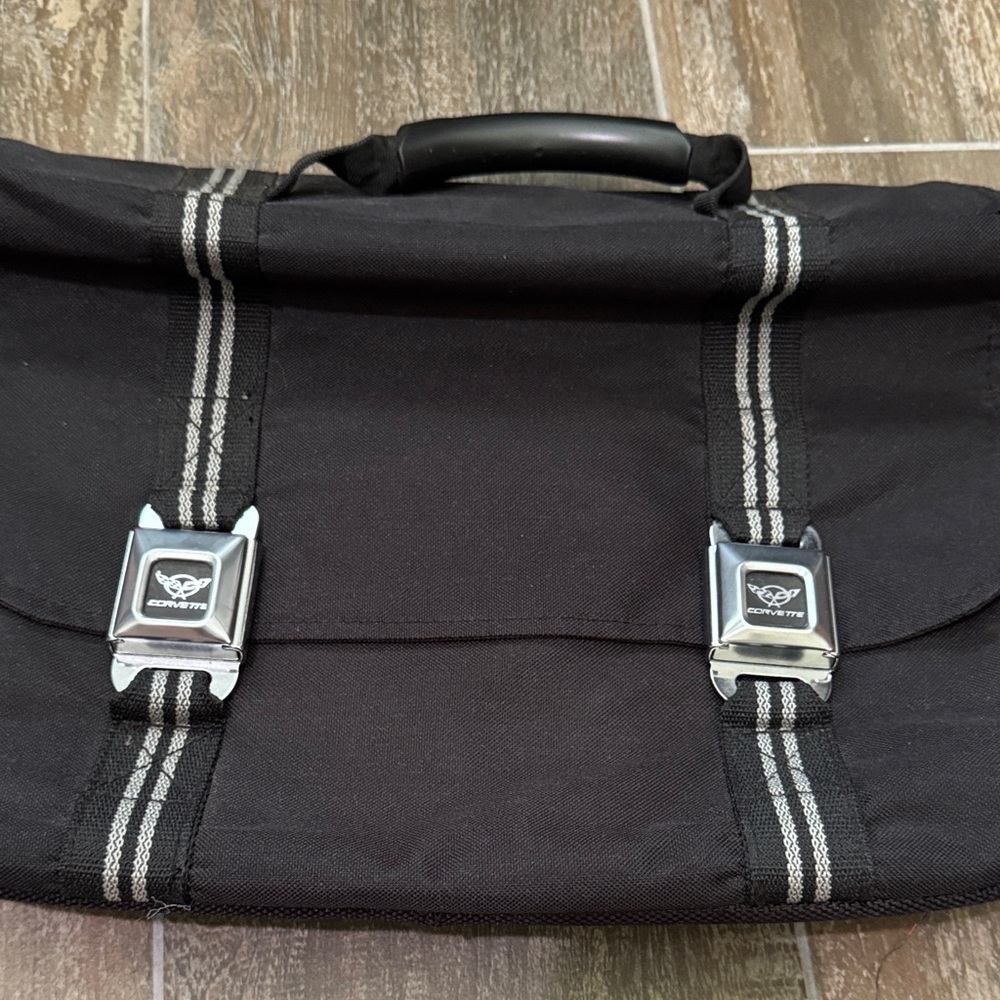 Buckle-Down Corvette GM collectible Briefcase with seatbelt buckles